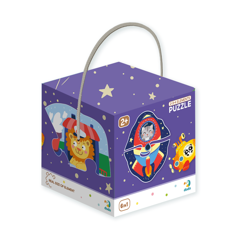 Jigsaw 2 - 3 - 4 Elements Puzzle - Transport 6 Puzzles