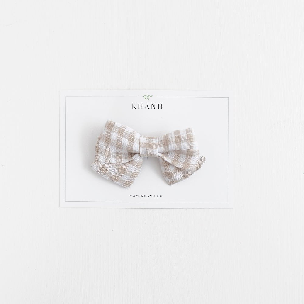 Khaki Check | Medium Sailor Bow