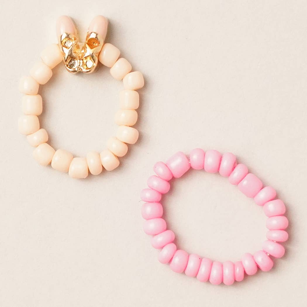 Kids Ballet Slippers Enamel Charm Beads Stretch Ring Set