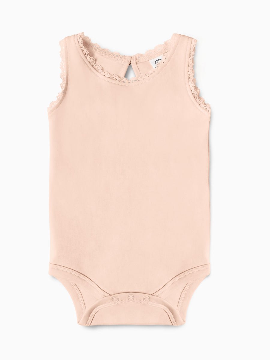 Luna Lace Bodysuit | Peach - LAST 12/18M & 18/24M