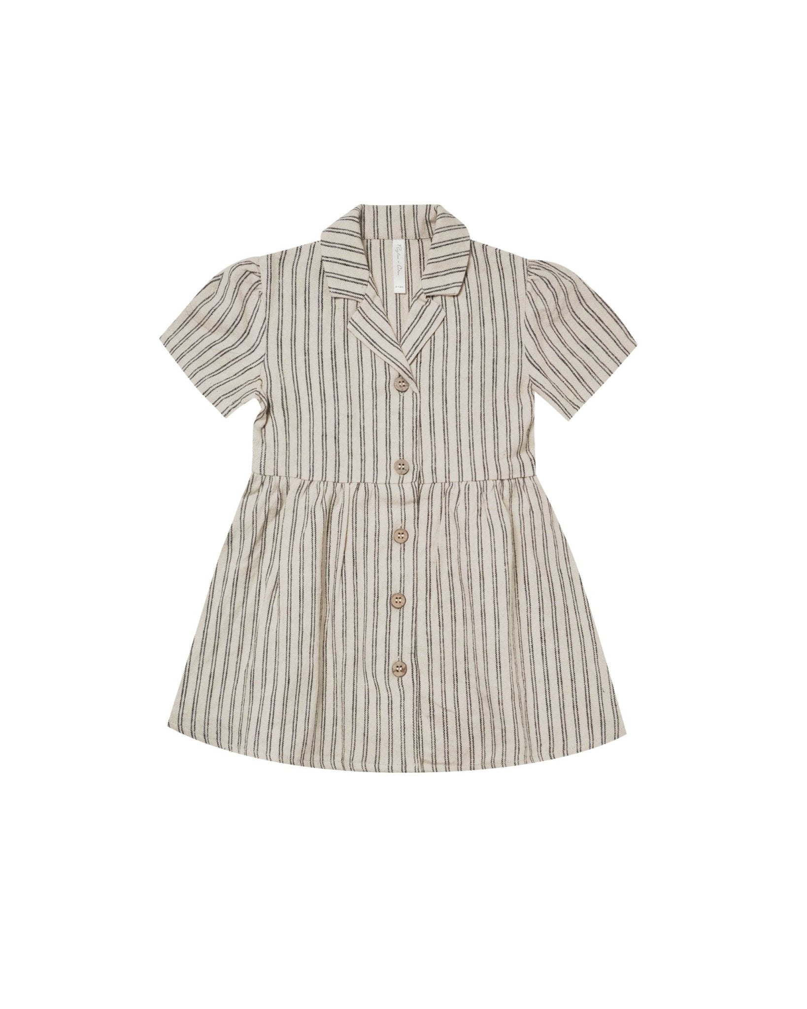 Maggie Dress || Black Pinstripe