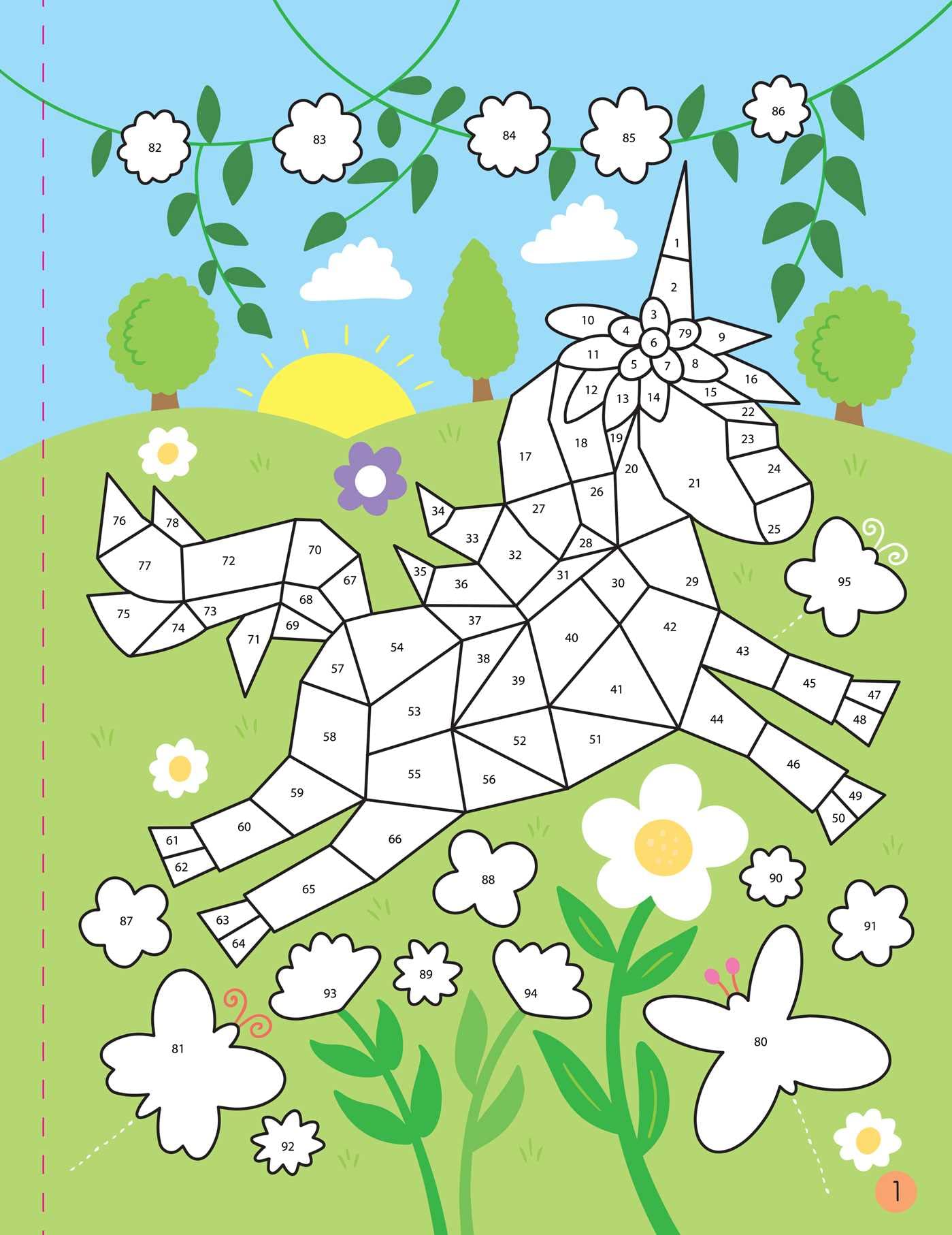 Mindful Sticker By Number: Unicorns
