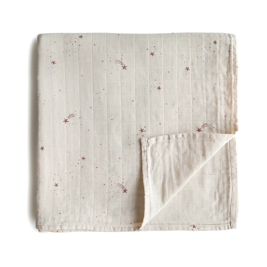 Organic Cotton Muslin Swaddle Blanket | Falling Stars