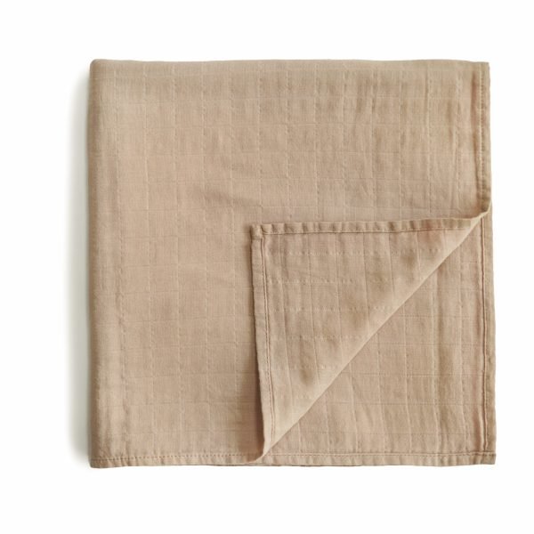 Organic Cotton Muslin Swaddle Blanket | Pale Taupe