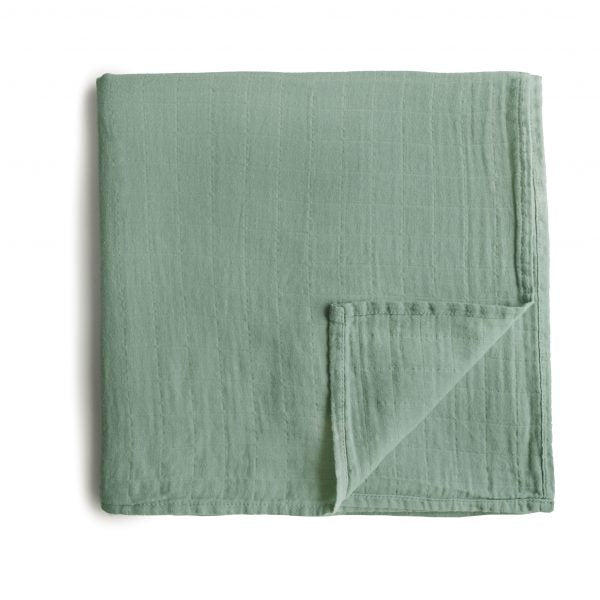 Organic Cotton Muslin Swaddle Blanket | Roman Green