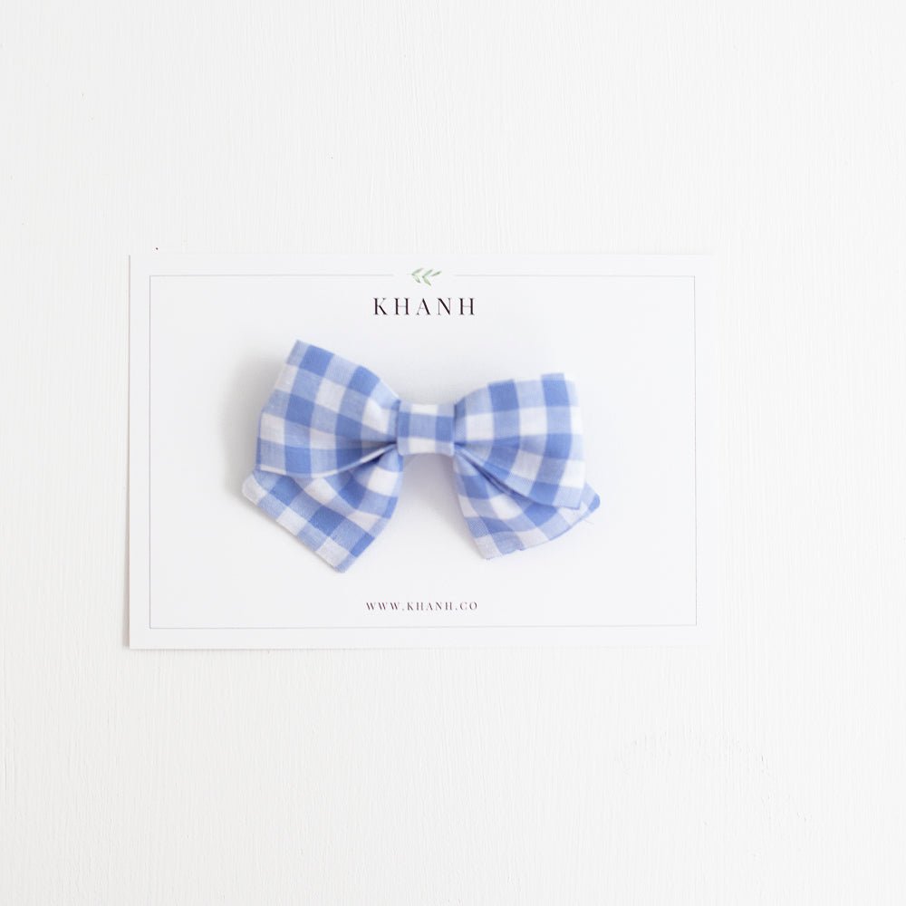 Periwinkle Check | Medium Sailor Bow