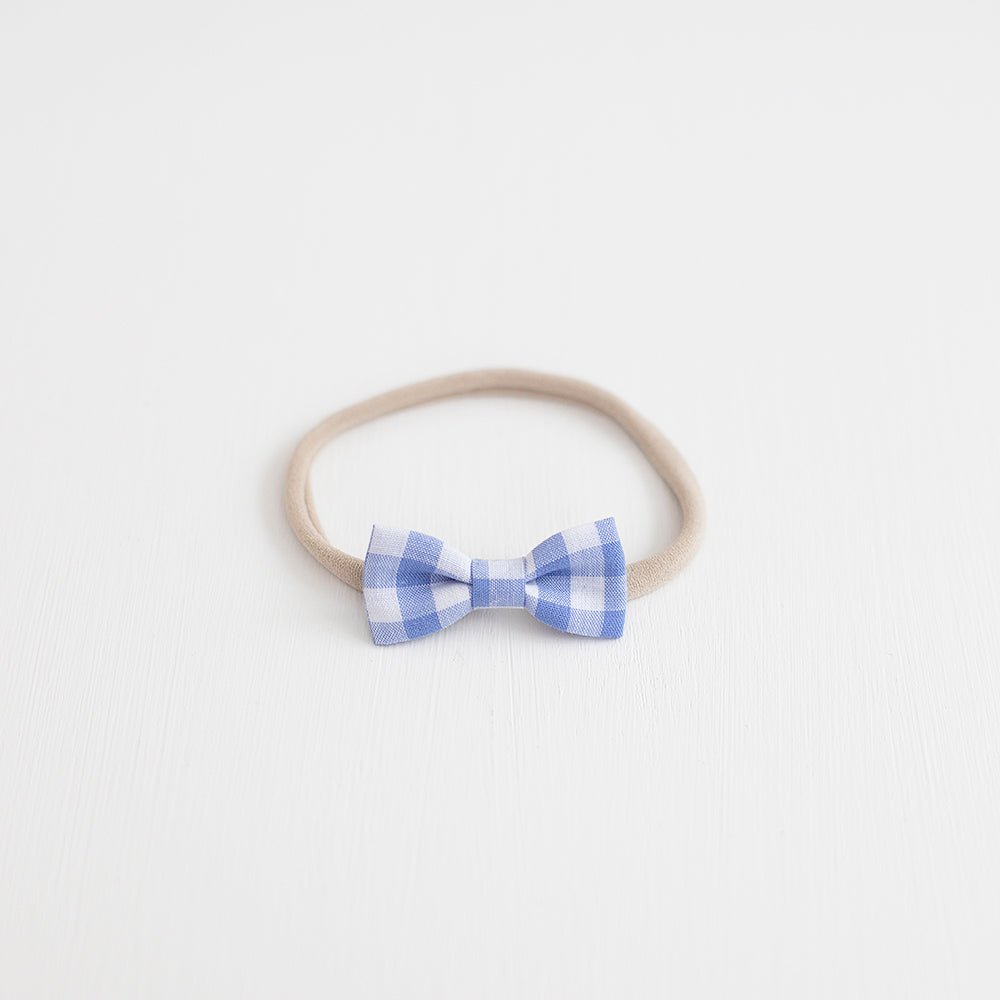 Periwinkle Check | Mini Bow