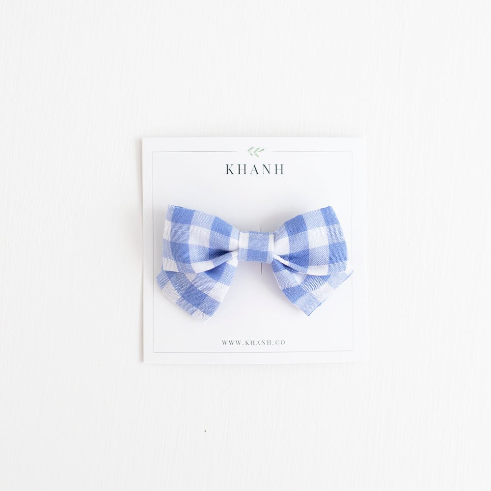 Periwinkle Check | Petite Sailor Bow