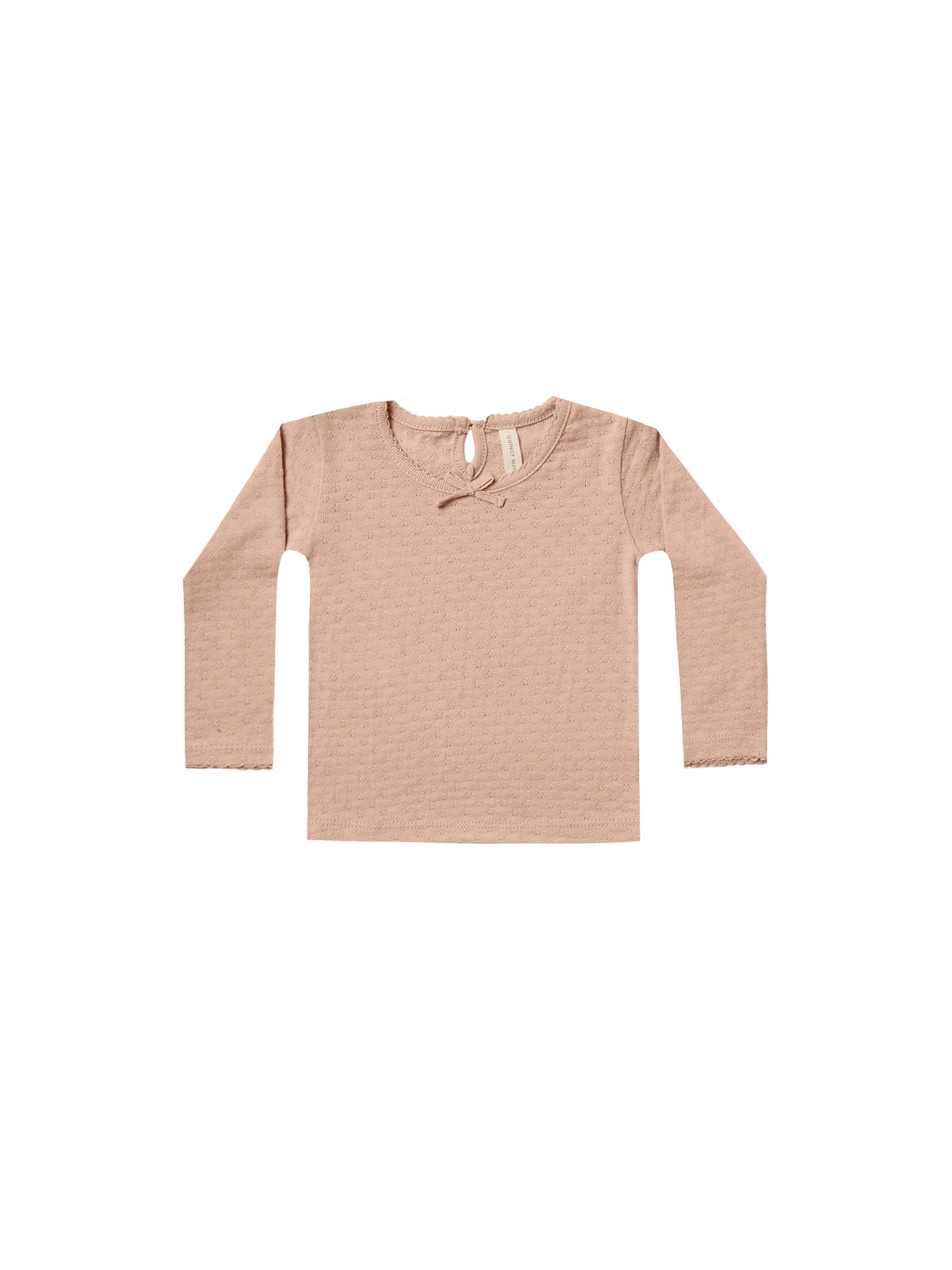 POINTELLE LONG SLEEVE TEE | BLUSH - LAST ONE 3/6M