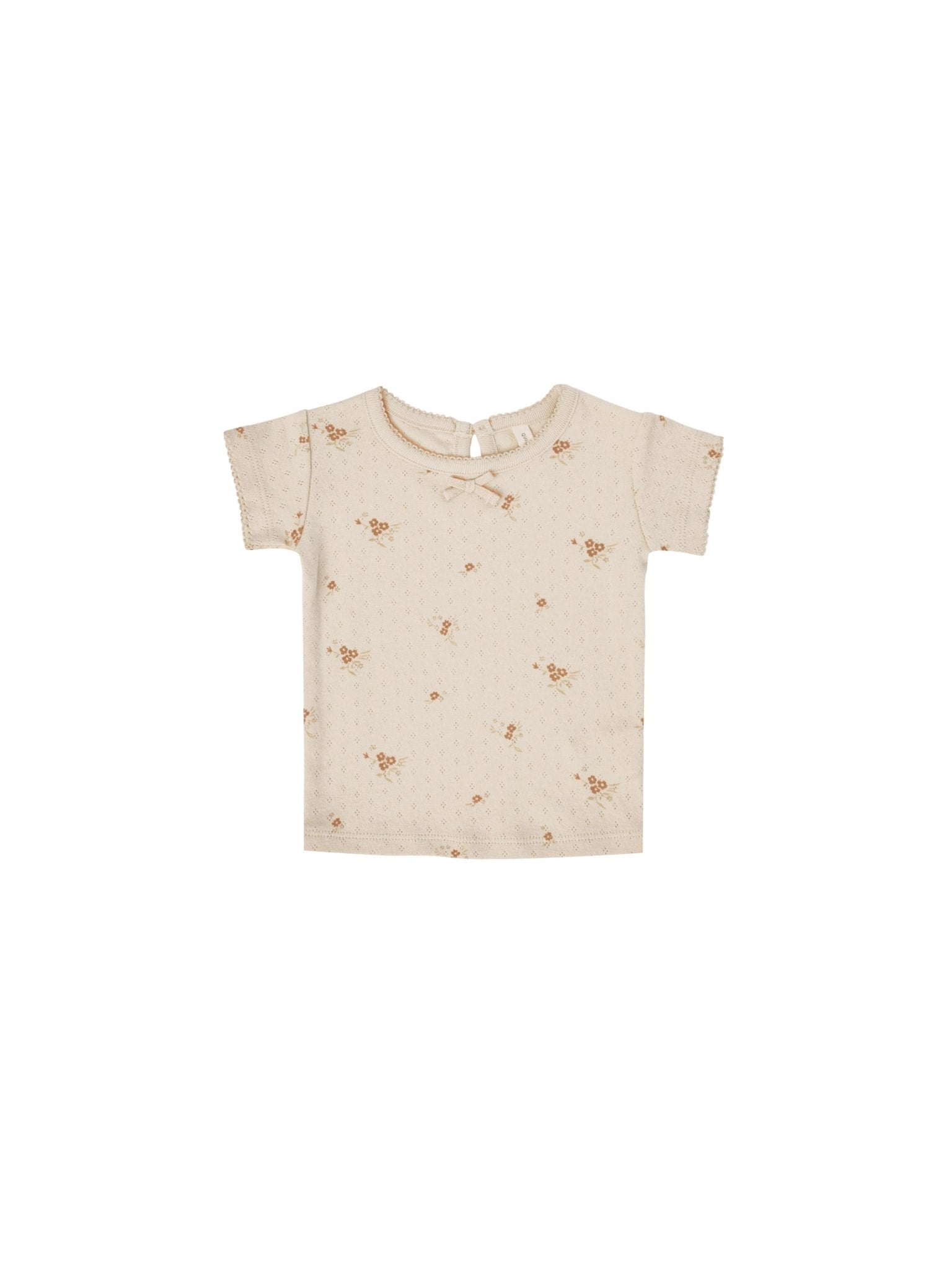 POINTELLE TEE | DITSY CLAY - LAST 0/3M & 12/18M
