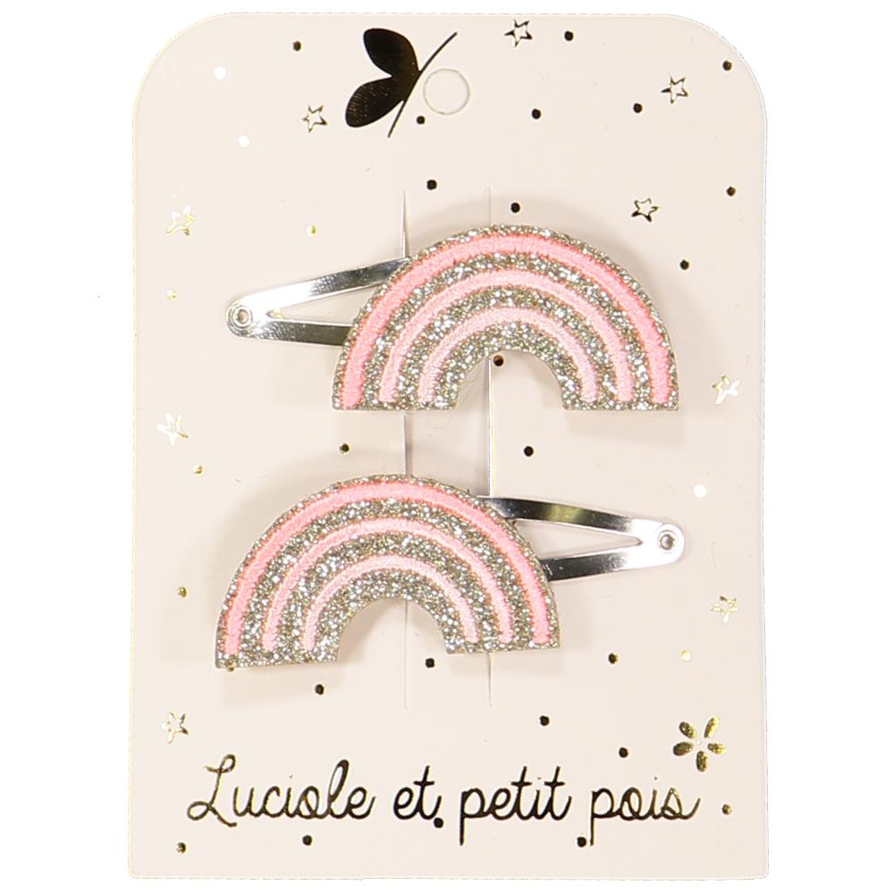Rainbow Hair Clips - Pink Pastel
