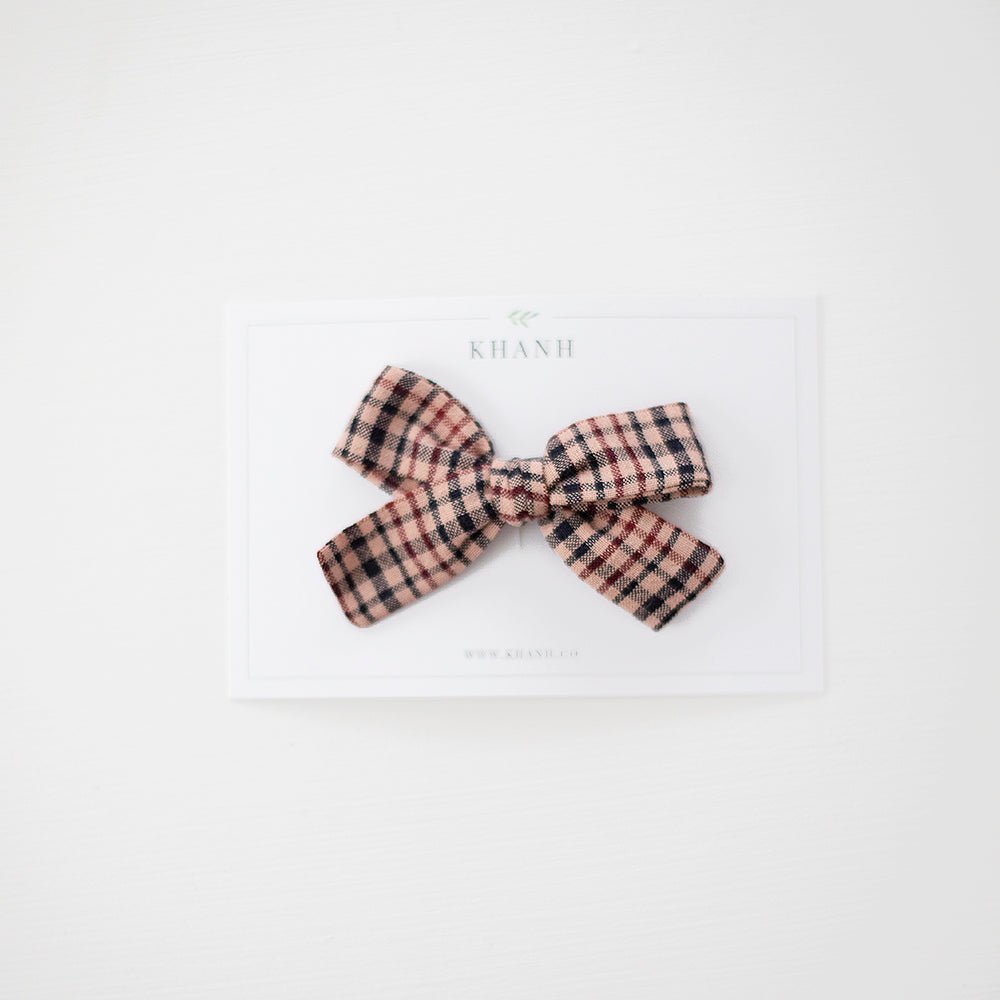Red & Black Woven Check | Medium Hand - tied Bow