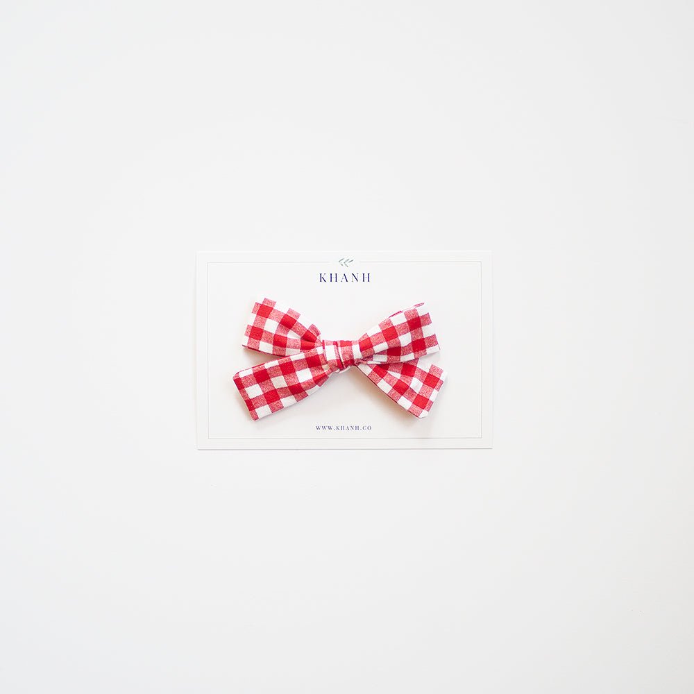 Red Gingham | Medium Bow