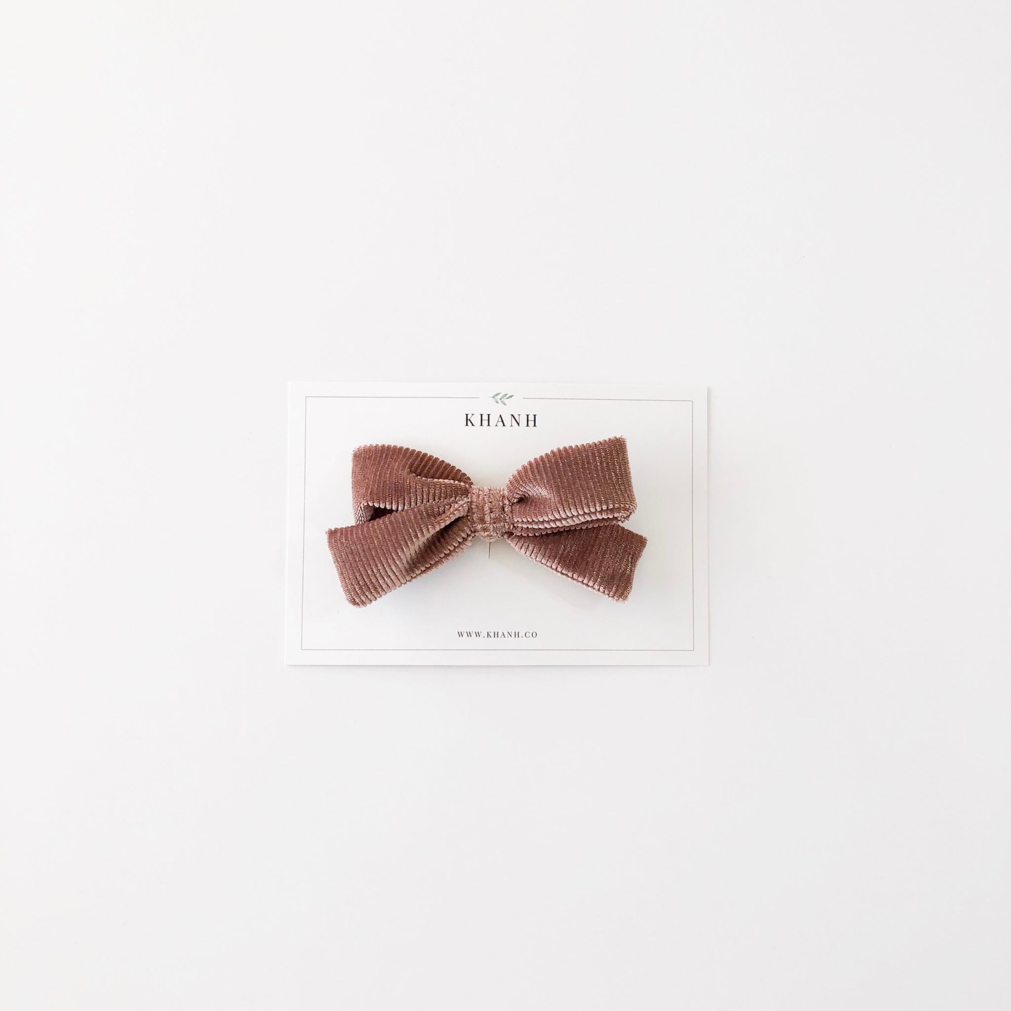Stripe Mauve Velvet | Medium Hand - Tied Bow