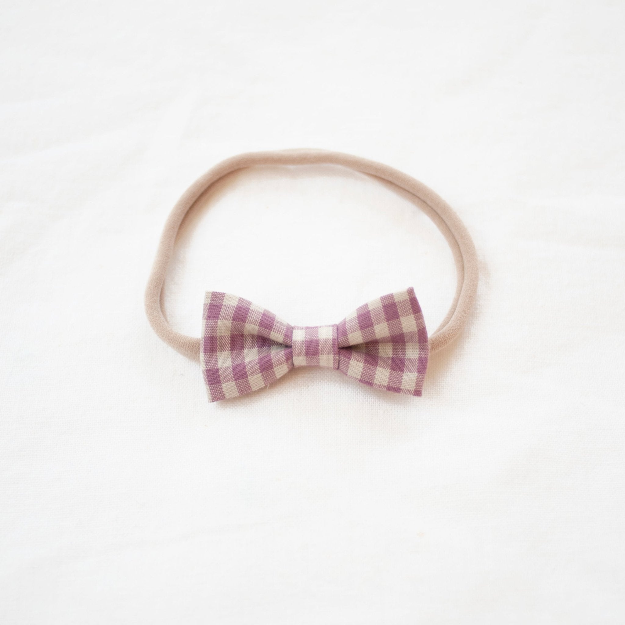 Violet Check | Mini Bow