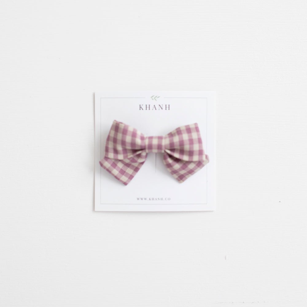 Violet Check | Petite Sailor Bow